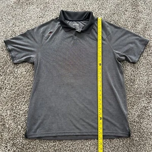 Rhone Polo Shirt Mens L Gray Vertical Stripe Performance Golf Stretch Pullover - Picture 1 of 6