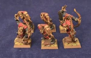 Warhammer Orcs and Goblins Orcs Bowmen Plastic Painted OOP unit! - Foto 1 di 3