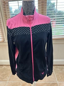 Girls justice 20 pink/black full frontal zipper jacket - Picture 1 of 12