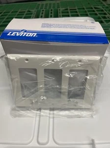 (10 PACK) Leviton 3-GANG Decora Wall Plate, White, #80411-NW - Picture 1 of 8
