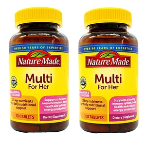 Nature Made MultiVitamin for Her Supplement  120 Tablets 2-Pack Exp: 04/2025 - Picture 1 of 4