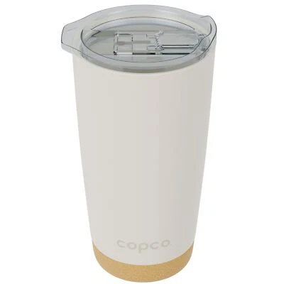 Copco Insulated Stainless Steel Travel Tumbler with Cork Bottom, 20oz, Double... Foto 1 de 4