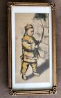 Antique Chinese Watercolor Painting Young Boy Full Costume Nice Art Nouveau Fram