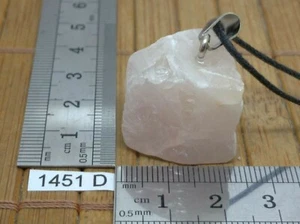 Pendentif QUARTZ ROSE brut + cordon reglable - mineraux reiki collier pierre - Picture 1 of 3