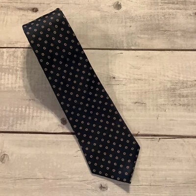 Corbata para hombre Oakton Ltd azul marino rojo círculos estampado geométrico  Foto 1 de 4