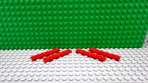 Lego 4 Red 1x6 base plate NEW - Picture 1 of 1