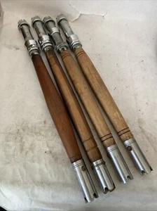 Lot Of 4 Vintage Wooden Straight Butt Reel Seat Fishing Rod Holders Unbranded - Picture 1 of 11