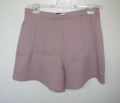 EMPORIO ARMANI sz 46 WOMENS SHORTS VIRGIN WOOL SOLID FLAT FRONT POCKETS NUDE NEW - Image 1 of 4