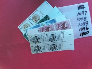 U. S.  plate blocks - 1096, 1097, 1098, 1099, 1100  - comb. shipping! - Picture 1 of 1