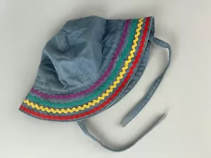 Cappello rack HANNA ANDERSSON bambina Chambray Rick *MEDIO 100% cotone con cravatte - Foto 1 di 3