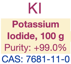 Potassium Iodide powder (Anti-nuclear radiation) | 100 g | Purity: +99.0% - Picture 1 of 9