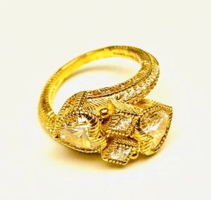 Judith Ripka 14k Gelbgold 925 Sterlingsilber 3,60 cttw Diamonique Herzring - Bild 1 von 5