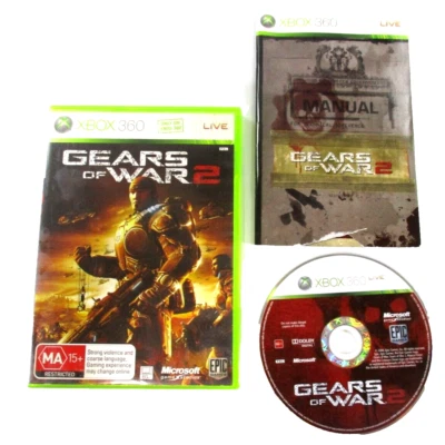 Gears Of War 2 XBOX 360 Live MA15+ PAL R4 2008 Epic Games + Manual Tested - Image 1 of 4
