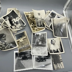 LOT OF 30 ORIGINAL B&W Photographs Women Cars Advertisement Halloween Vintage - Picture 1 of 9