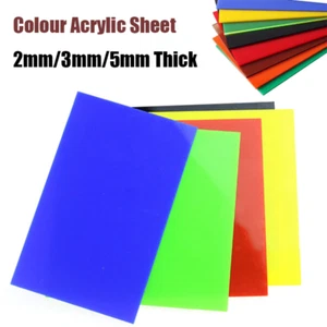 Coloured Perspex Transparent Sheet Plate Thick2/3/5mm Plastic Cut Panel Material - Picture 1 of 5
