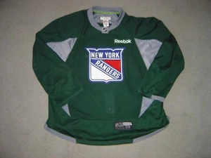 New York Rangers green PRO Reebok game used practice jersey   - Picture 1 of 1