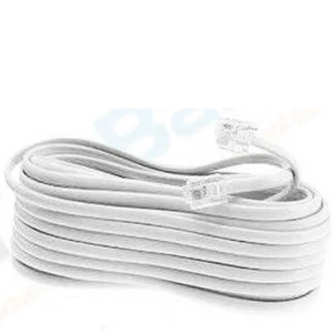 NEW 50 FT FOOT TELEPHONE PHONE EXTENSION CORD CABLE LINE WIRE WHITE RJ11 MODULAR - Zdjęcie 1 z 1