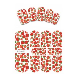 Strawberry Nail art (Water decals) Strawberry nail wraps/decals - Picture 1 of 1