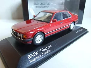 BMW 735, 1/43, E32, burgundrot 2, Minichamps 400 024300, sehr seltenes Modell - Foto 1 di 6