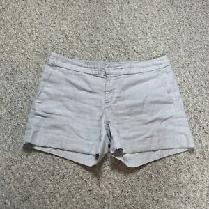 Banana Republic Gray Sparkle Chino Shorts Womens 12 Pockets Linen Cotton Blend