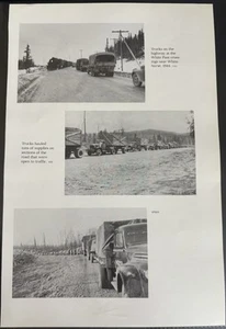 Book Clipping Photo Alaskan Highway Freight Trucks White Pass 1942 - Picture 1 of 1