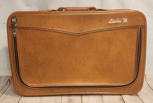 Vintage 60er Jahre Luchi III braun Kunstleder Koffer Zugkoffer *ohne Schlüssel - Bild 1 von 11