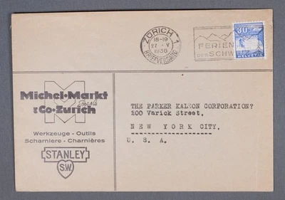 MayfairStamps Suiza 1936 Michel-markt Zurich a Nueva York NY Cubierta aau_5939 Foto 1 de 2