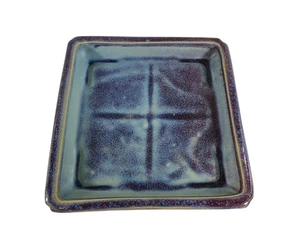 Blue Handmade Square 9.5" Serving Dish 1.75" Sides Studio Art Glazed Plate - Picture 1 of 5