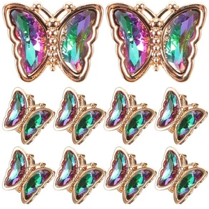 10 Pcs Schmetterlingsknoepfe Zierknöpfe Kleiderknöpfe Nähdekoration - Bild 1 von 12