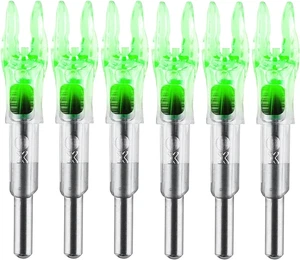 6 Pcs X Lighted Nocks for Arrows with .204 .233 .244 .246 Inside Diameter with H - Picture 1 of 12