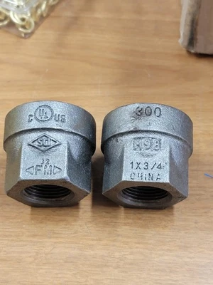 Hex Reducing Coupling Pipe Fitting Ductile Iron 300 # 1" x 3/4", 2pk - Image 1 of 4