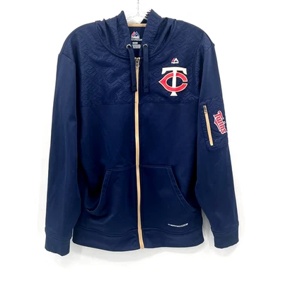 Chaqueta con Capucha MAJESTIC ThermaBase Para Hombre S Cremallera Completa Azul Marino MINNESOTA TWINS Foto 1 de 4
