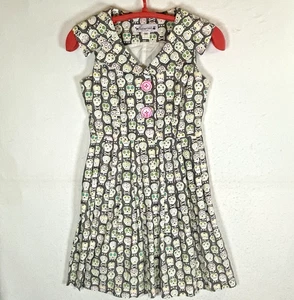 Beebop & Wally New York Retro Style Kleid Gr. MED grau Totenkopf Day of Dead Baumwolle - Bild 1 von 11