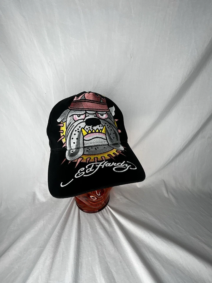 Ed Hardy By Christian Audigier Bulldog Adjustable Cap-Kids Black 100% Cotton - Image 1 of 4
