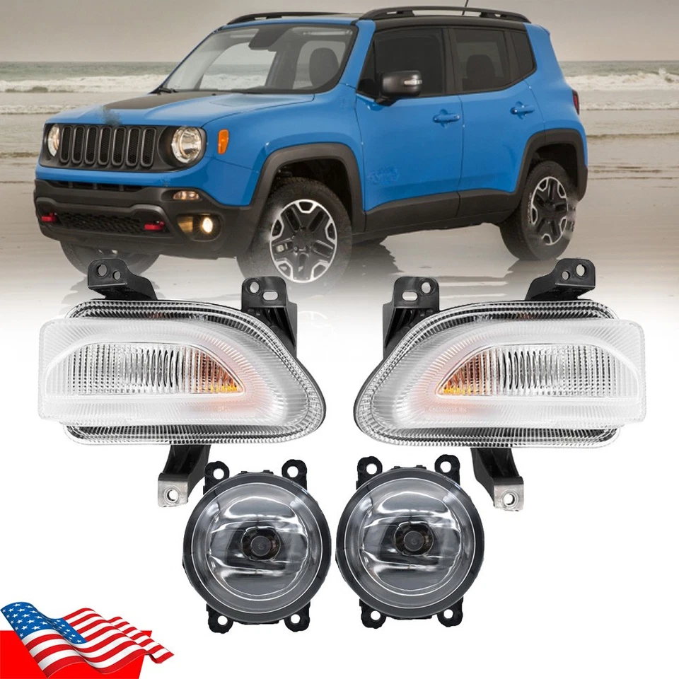 Front Turn Signal Light Fog Lamp 4PCS/SET For Jeep Renegade 2015 2016 2017 2018 - Image 1 of 4
