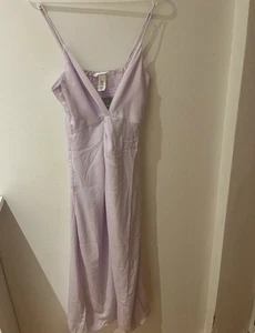 Bnwt H&M Lilac Midi Dress Size Xs Size 6 - Picture 1 of 2