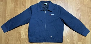 Giacca Dickies trapuntata foderata Eisenhower blu navy uomo grande bella forma - Foto 1 di 9