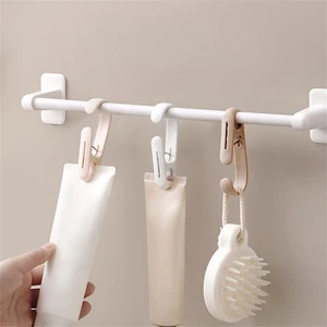 Juego de 10 ganchos de lavandería con clips para toallas ropa y para almacenamiento de baño - Imagen 1 de 14