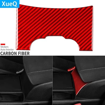 Cubierta inferior de caja de reposabrazos de consola de fibra de carbono roja para Nissan Altima Teana 2008-12 Foto 1 de 4