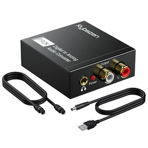 192kHz DAC Digital to Analog Audio Converter 7ft/2.1m Digital Optical to RCA ... - Picture 1 of 7