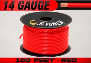 14 GA Gauge - RED - 100 Foot Spool Primary Wire Remote Cable for Auto & Home CCA - Picture 1 of 7