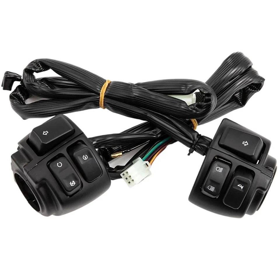 For Harley Sportster Dyna 1996-2012 Handlebar Control Switches + Wiring Harness Foto 1 de 4