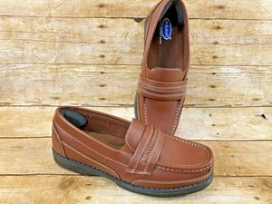 MOCASÍN DR. SCHOLL'S PARA HOMBRE 9D DOBLE PÍLDORA DE AIRE MARRÓN CUERO 419-04 ⭐️COMO NUEVO - Imagen 1 de 9