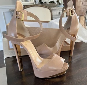 Christian Louboutin Tuctopen Red Bottom Platform Sandals Nude/Gold RARE! 38.5 - Picture 1 of 12