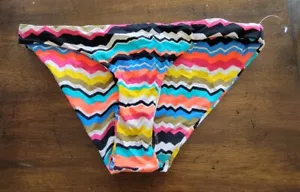 NWOT Volcom Simply Zig Zag Striped S Cheeky Scoop Bikini Swim Bottom 121915 - Picture 1 of 2