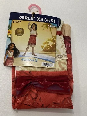 New NWT Disney Moana 2 Girls Classic Dress Child Costume Size XS 4/5 1 Piece Set - Image 1 of 4
