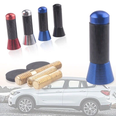 Universal 3.5cm Blue Car Auto Short Stubby Antenna Aerial AM/FM Mast+Screws AJ - Image 1 of 4