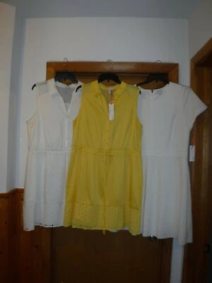 Vestidos sin mangas ELLE talla 2XL,XL, oro amarillo y marfil crema 100% algodón nuevos con etiquetas Foto 1 de 4