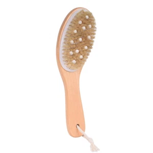 1pc Wood Handle Bath Bristle Brush Exfoliating Back Scrubber - Bild 1 von 12