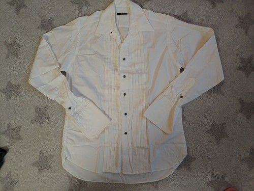 Autentica camicia abito da uomo Burberry London bianca taglia 35